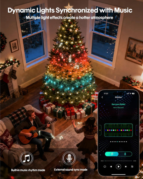 33ft Super RGB Color Changing Globe String Lights, Smart Fairy String Lights with APP Control, Mini Ball LED Twinkle