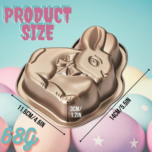 Crethinkaty Easter Bunny Mini Cake Pan Pie Mold, 5.5 Inch Cake Tin with Non Stick Coating Baking Molds Bakeware Tray for Christmas Cake Chocolate Fondant Sweets Baking Mould(Random Color) by Crethinkaty