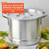 IMUSA Aluminum Steamer with Rack, 24 Qt, Silver