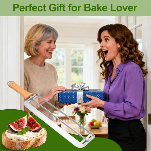 Solldgt Adjustable Bread Slicer for Homemade Bread - Upgrade Manual Sourdough Bread Knife with Thickness Guide, Bread
