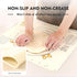 Ourokhome Extra Thick Silicone Baking Mat with Dough Cutter, 20'' x 16", Beige