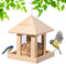 Wooden Bird Feeder, Large Capacity Easy Fill & Clean, Weather-Resistant for Garden Decor and Bird Watching