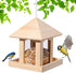 Wooden Bird Feeder, Large Capacity Easy Fill & Clean, Weather-Resistant for Garden Decor and Bird Watching