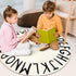 Classroom(40",Black) LIVEBOX ABC Play Room Kids Round Rug for Bedroom, Washable Nursery Rug for Baby, Circle Area Rug