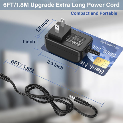 24V Charger Cord for Geek Aire CF1 CF1SE CF2 Rechargeable Outdoor High Velocity Camping Fan, 12'' 16''
