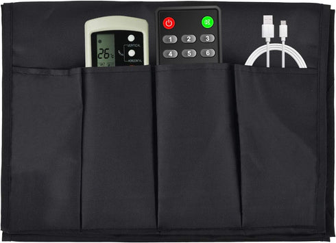 CM Sofa Armrest Organizer - Couch Arm Chair Caddy with 5 Pockets for Remote Control, Magazine, Notebook Storage