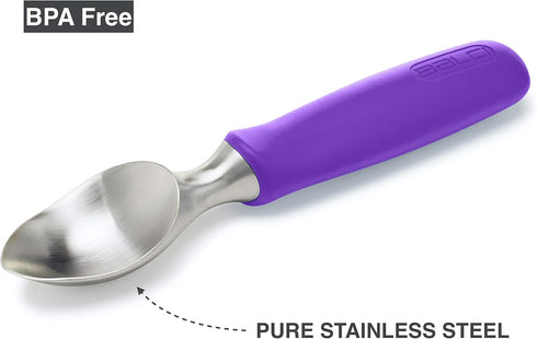 BALCI Ice Cream Scoop - Heavy Duty Stainless Steel Ice Cream Scooper with Non-Slip Rubber Grip
