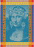 Garnier Thiebaut Mona Lisa Bleu French Kitchen Towel 22"x30", Cotton, Jacquard