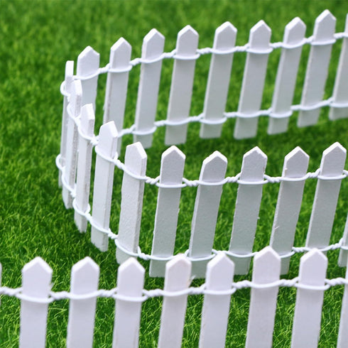 35 Inches Mini Fairy Garden Fence DIY Small Wood Decorative Picket Fence Micro Landscape Miniature Ornaments