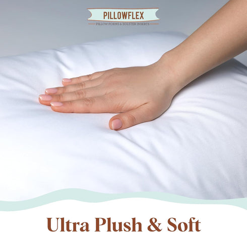 Pillowflex Premium Polyester Throw Pillow Insert - 12x18 - Ultra Soft Large Rectangle Pillow, Couch Sham, 1 Soft