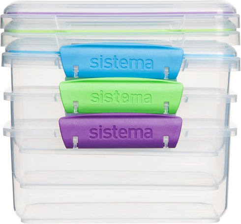 Sistema Food Storage, Polypropylene Assorted, 1L x 3