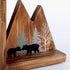 NIKKY HOME Heavy Duty Non Slip Rustic Woodland Mountain Wood Bookend Cute Bear Book Ends Book Stoppers for Cabin Decor