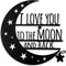 Ripeng I Love You Back Wall Art Moon Metal Decorations with Quote Silhouette for Home Bedroom Living Room Decor