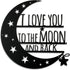 Ripeng I Love You Back Wall Art Moon Metal Decorations with Quote Silhouette for Home Bedroom Living Room Decor