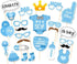 LASLU It's A Boy Baby Shower Party Photo Booth Props Set, 25pcs on Sticks