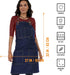 Under NY Sky Chef Apron - Professional Blue Denim, Adjustable Cotton Straps, Smart Pockets for Men and Women