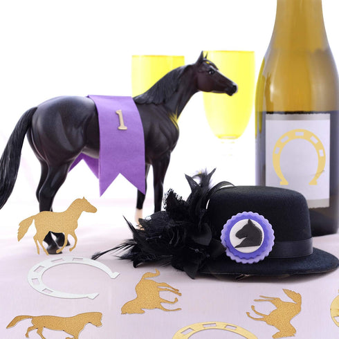800 Pieces Horseshoe Confetti Decorations - Horse Party Accessories for Birthday, Derby Day Party Supplies