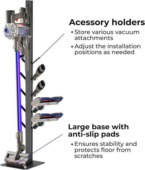 Mount Plus HAB11 10 Accessory Holders, Universal Vacuum Stand for Dyson Cordless Stick Vacuum Cleaner V15 V12 V11 V10