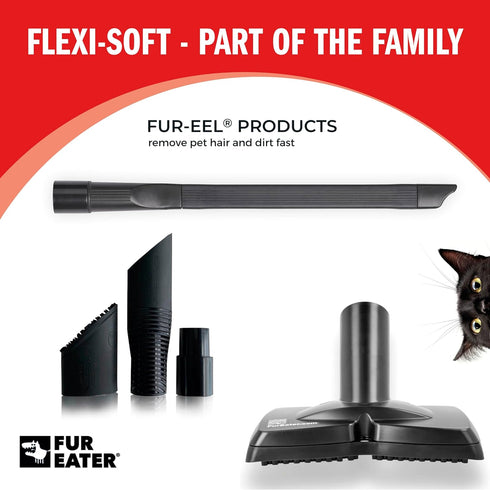 18.1 1 1/4 1 3/8 (32 35 mm), FUR-EEL Vacuum Crevice Tool, Extra Long in Flexible Attachment, Fits Round Hoses