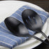 AOOSY 8.7 Inches Matte Black Utility Skimmer, 8 3/4" Stainless Steel Serving Spoons Set x 3, Slotted Spoons x 3 for