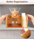 Bamboo Caddy with Lid & Heatproof Trivets for Chemex Coffee Makers, Designed for Pour-Over Glass Coffeemaker