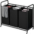 3-Bag 35.6 Gal(135 LINZINAR Laundry Basket, Black Laundry Hamper, L) Laundry Sorter Cart Laundry Room Organization