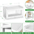 Countertop, 4-Side BAMBANG Bamboo Bread Box for Kitchen Extra Large Farmhouse Bread Box with Clear Panels, Wooden Bread