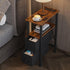 2 1 UTBT005FV2 Narrow Side Table for Small Spaces, Skinny End Table with Charging Station, Sofa Beside Table