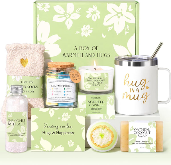 Self Care Get Well Soon Gift Baskets for Women, 8pcs Christian Birthday