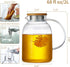 Large Glass Teapot 68 fl oz with Infuser, Stovetop Safe, Thickened Borosilicate Glass, Bamboo Lid