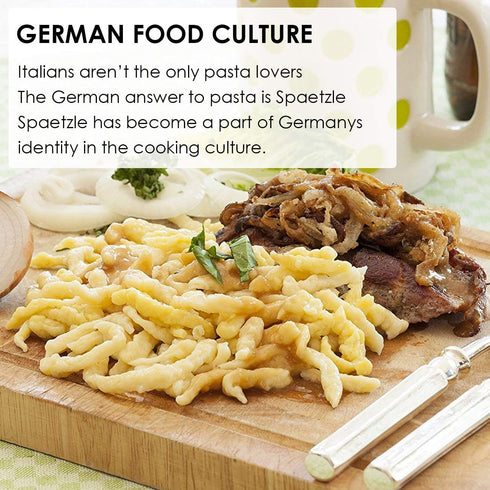 Stainless Steel Spaetzle Maker for Noodle Dumpling with Safety Pusher