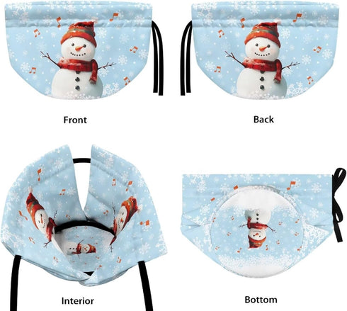 Blue Snowman and Red Music Tea Cosy, Soft Fabric Dustproof Tea Pot Cozies for Home Kitchen