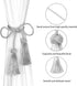 BEL AVENIR 4 Pack Handmade Curtain Tiebacks, Decorative Holdbacks with Tassel (Silver)