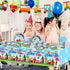 Lenyunge 142PCS Set 2nd Chuagaa Chugga Two Two Birthday Decoration Train Paper Plates Tableware - Transportation Table