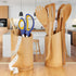 BambooMN Bamboo Kitchen Utensil Holder for Countertop, 7" x 4" Utensil Crock in Carbonized Brown