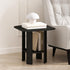 Furinno Modern Side Table, Square Round Corner End Table with Storage Shelf,