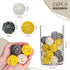 DomeStar 24PCS Yellow Decorative Balls for Bowl Centerpiece, 2 Inch Rattan Bowl Fillers for Kitchen Decor