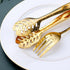 OGORI 10-Piece Gold Serving Utensils Set, Polished Stainless Steel Includes Spoons, Tongs, Forks, and Ladle