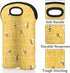 Cute Bees 2 Bottle Wine Carrier Tote Bag, Insulated Neoprene Holder for Picnics, Travel, Great Gift