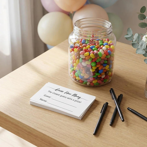 50 Pack 3.5" 2" YUBAIHUI Guess How Many Game Cards Candy Jar Guessing Cards for Baby Shower Games Prizes, Bridal Shower