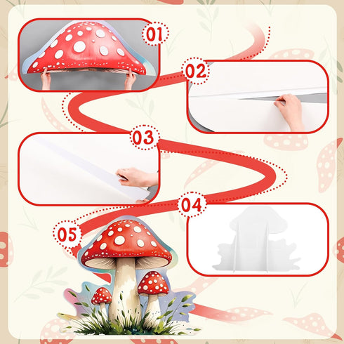 43.3 37.4 Inch Teling x Large Mushroom Photo Prop Party Decoration Forest Mushroom Cutout Backdrop Decor Woodland Fairy