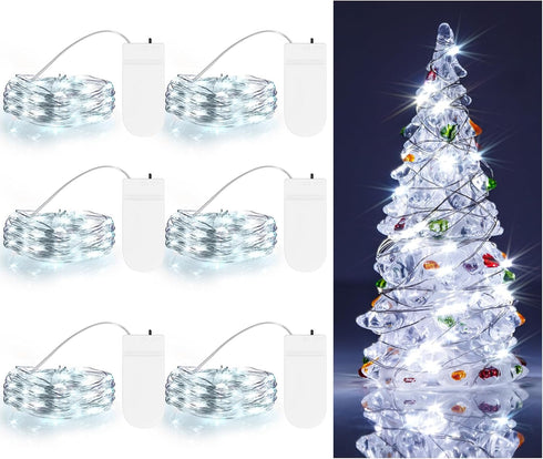 TingMiao Cool White Fairy String Lights Battery Operated LED Starry Lights 7.2ft