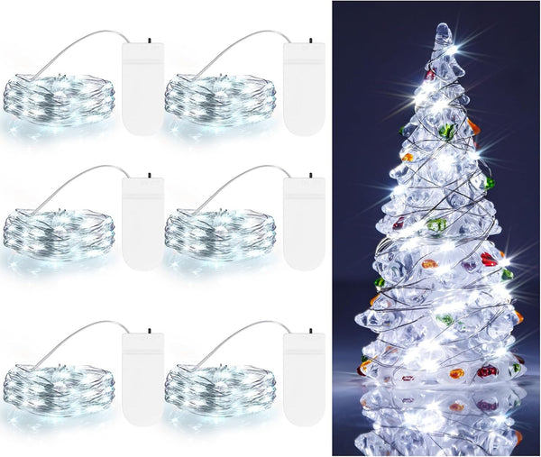 TingMiao Cool White Fairy String Lights Battery Operated LED Starry Lights 7.2ft