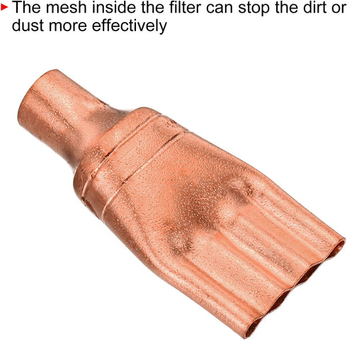 MECCANIXITY 2-Pack Refrigeration Capillary Tube Filters Liquid Separator 9.52mm to 3mm Flat Copper Fitting