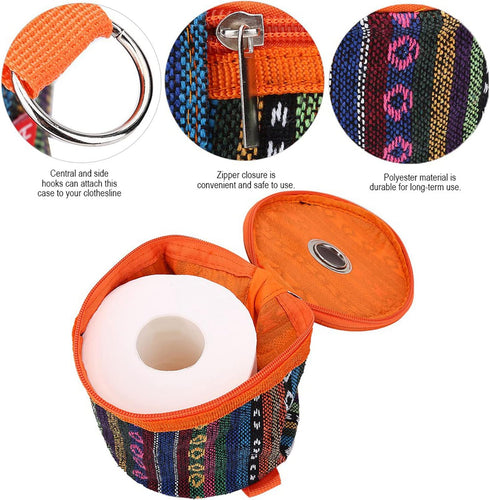 Tissue Holder Toilet Paper Storage Holder, Outdoor Hiking Roll Paper Hanging Cover Wipes Box Case Holder with Hook for