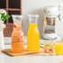 INSETLAN 1 Set 4- 4 Liter Ribbed Glass Carafe with Lid, of Juice Carafe for Mimosa Bar, Brunch,Parties, Beverage