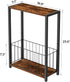 Homleke 7.1" 16.9" 23.6" Narrow Side Table with Magazine Holder, Skinny End Table Perfect for Small Spaces