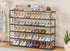 6 39Pairs, 2 Closet LUKYTOWER Extra Long Shoe Rack Tier Shoe Storage Organizer with Hooks, Wide Stackable Shoe