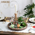 Hanobe Round Wood Decorative Tray: Rustic Wooden Tray for Coffee Table Farmhouse Centerpiece Mirror Candle Holder