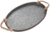 Hipiwe Galvanized Metal Iron Oval Tray with Rope Handle Farmhouse Serving Tray Rustic Industrial Decorative Centerpiece